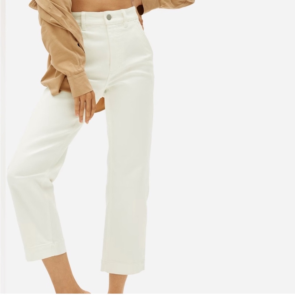 Everlane White Jeans The Straight Leg Regular Crop size 4